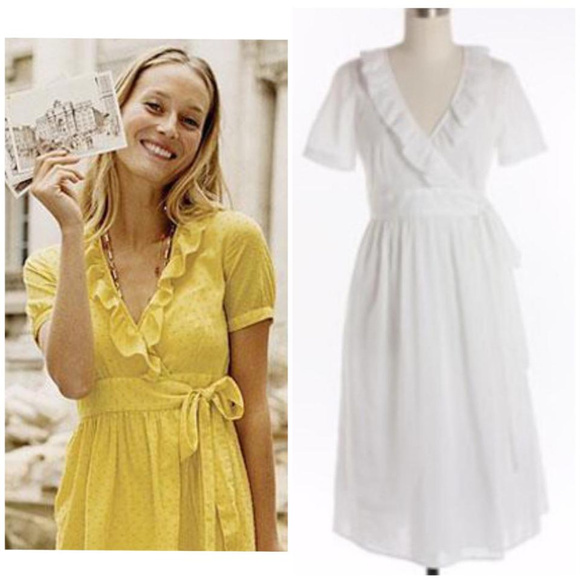 J. Crew Dresses & Skirts - J. Crew Fontana Swiss -Dot Wrap Dress White Summer